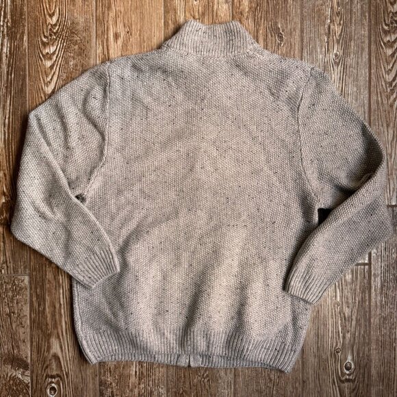 Vtg Scandia Woods Mens Gray Zip Cardigan Sweater L Grandpa Dad Ribbed Oversized - Picture 6 of 6